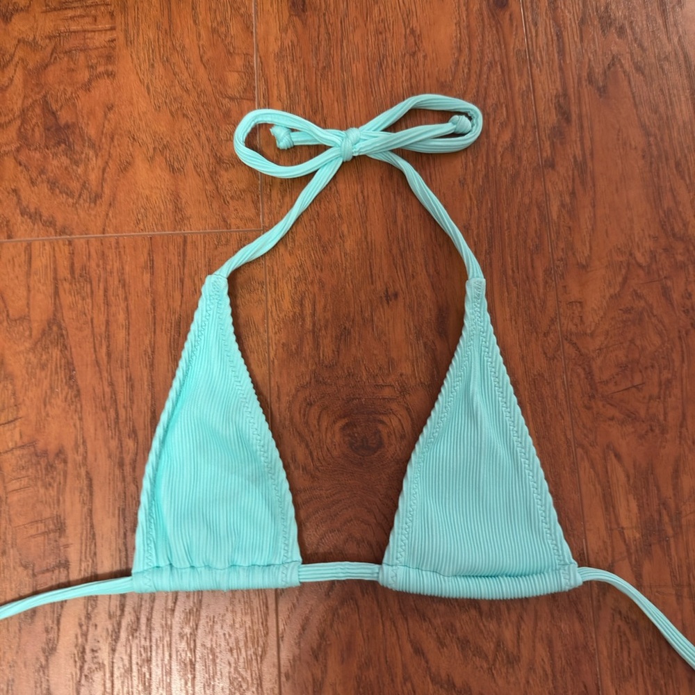 Aqua Halter Bikini Top